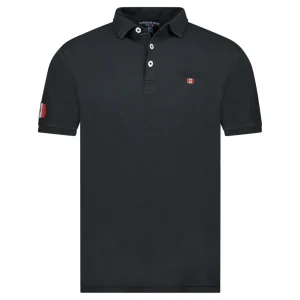 Canadian Peak KARSEAK Homme - Polo Col Boutonné avec Broderie et Badge NOIR