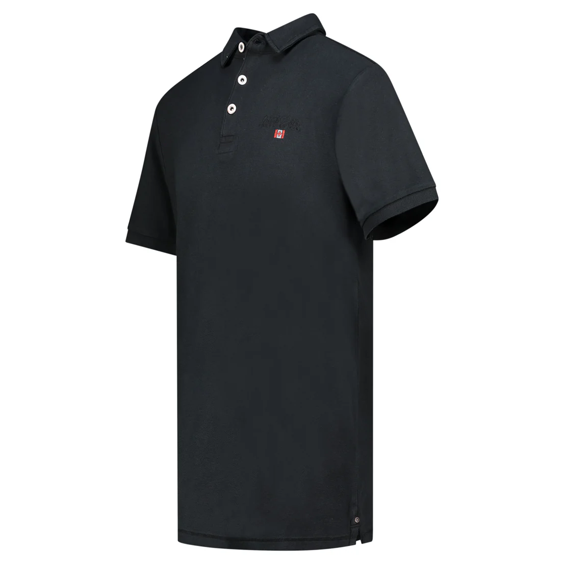 Canadian Peak KARSEAK Homme - Polo Col Boutonné avec Broderie et Badge NOIR – Image 2