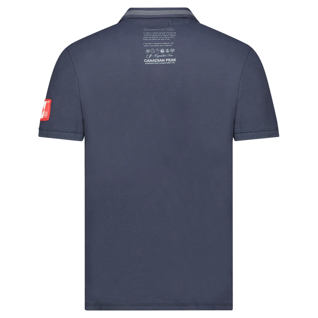 Canadian Peak KARUENEAK Homme - Polo Col Boutonné avec Impressions et Drapeau Marine – Image 4