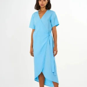 Robe Linen short sleeved wrap - Knowledge Cotton Apparel