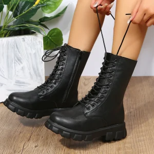 Amélie - Bottines Lacets Semelle Épaisse Femme