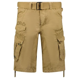 Canadian Peak Pirate Homme - Bermuda Casual Coton Court avec Ceinture Beige