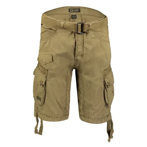 Canadian Peak Pirate Homme - Bermuda Casual Coton Court avec Ceinture Mastic