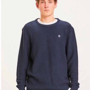 Pull Pique badge knit o-neck - Knowledge Cotton Apparel