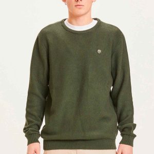 Pull Pique badge knit o-neck - Knowledge Cotton Apparel