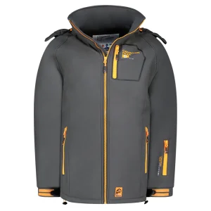 Canadian Peak RIZIEREAK Homme - Veste Softshell avec Capuche Détachable et 2 Poches Zippées Gris Fonce