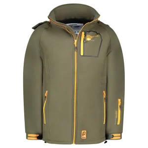 Canadian Peak RIZIEREAK Homme - Veste Softshell avec Capuche Détachable et 2 Poches Zippées Kaki