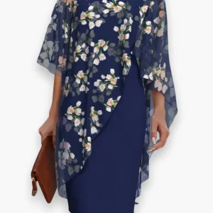 Robe de fleurs élégante des femmes | Midi pour invité de mariage