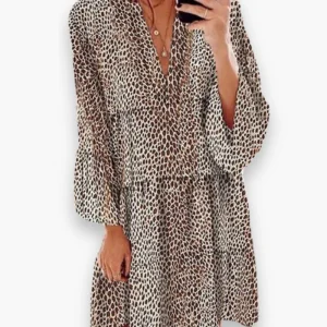 Robe des femmes avec motif léopard | Élégant et genou
