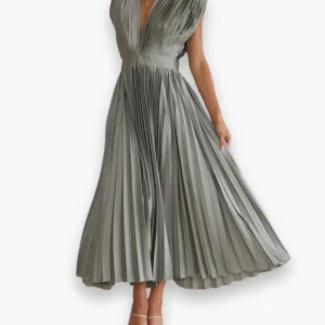 Robe élégante en V à cols en V | Petite robe maxi
