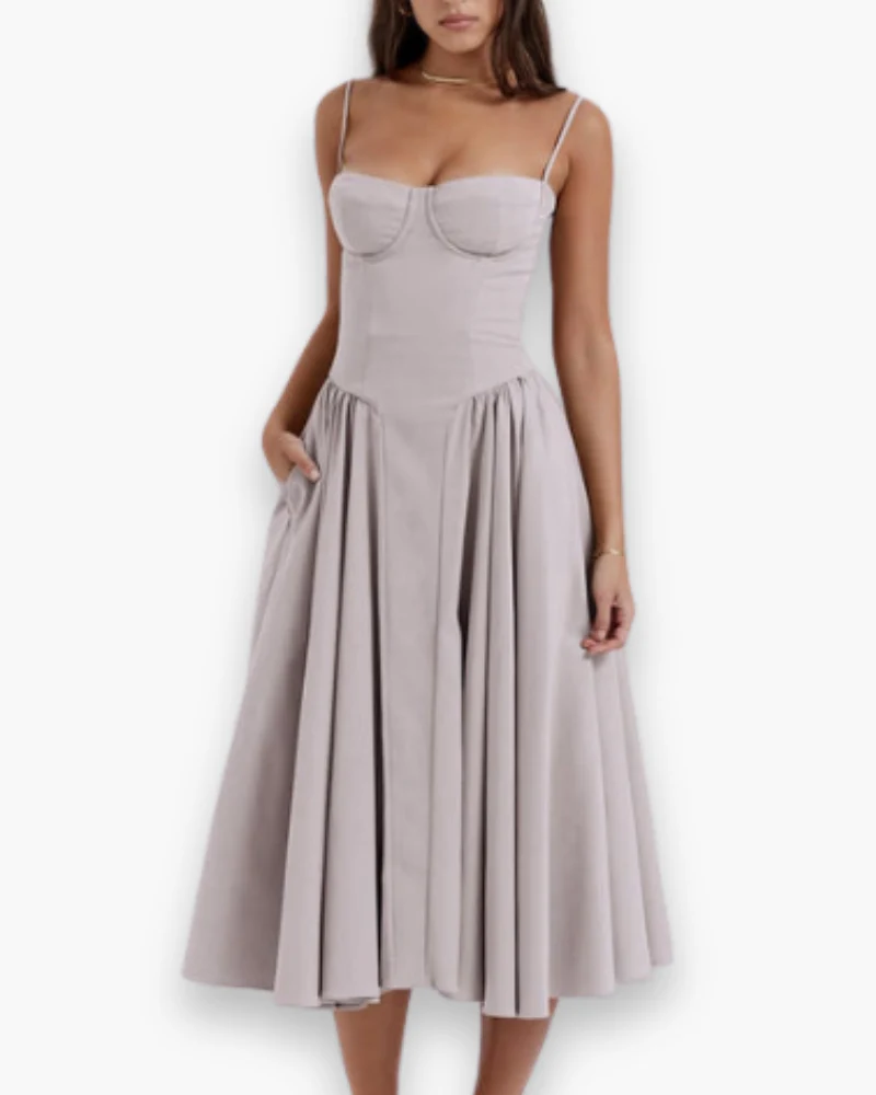 Robe midi vintage confortable des femmes | Robes d'été – Image 4