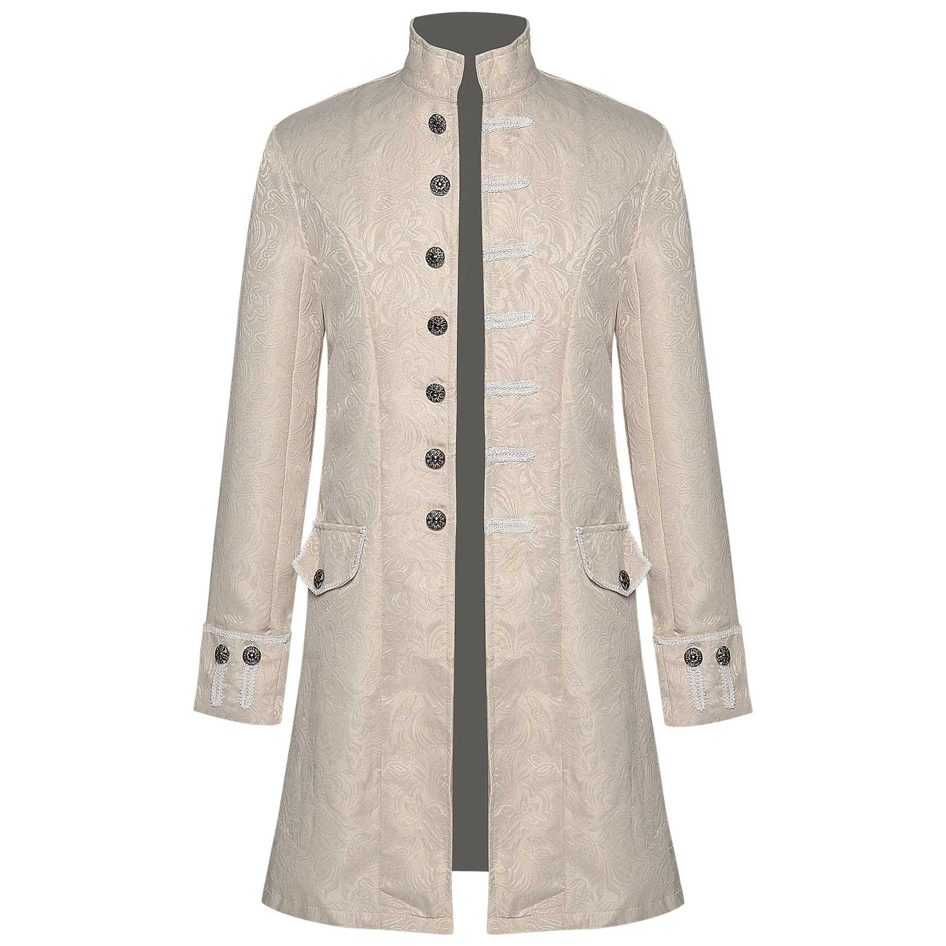 Redingote Gothique Style Renaissance – Beige, Noir ou Rouge pour Homme – Image 4