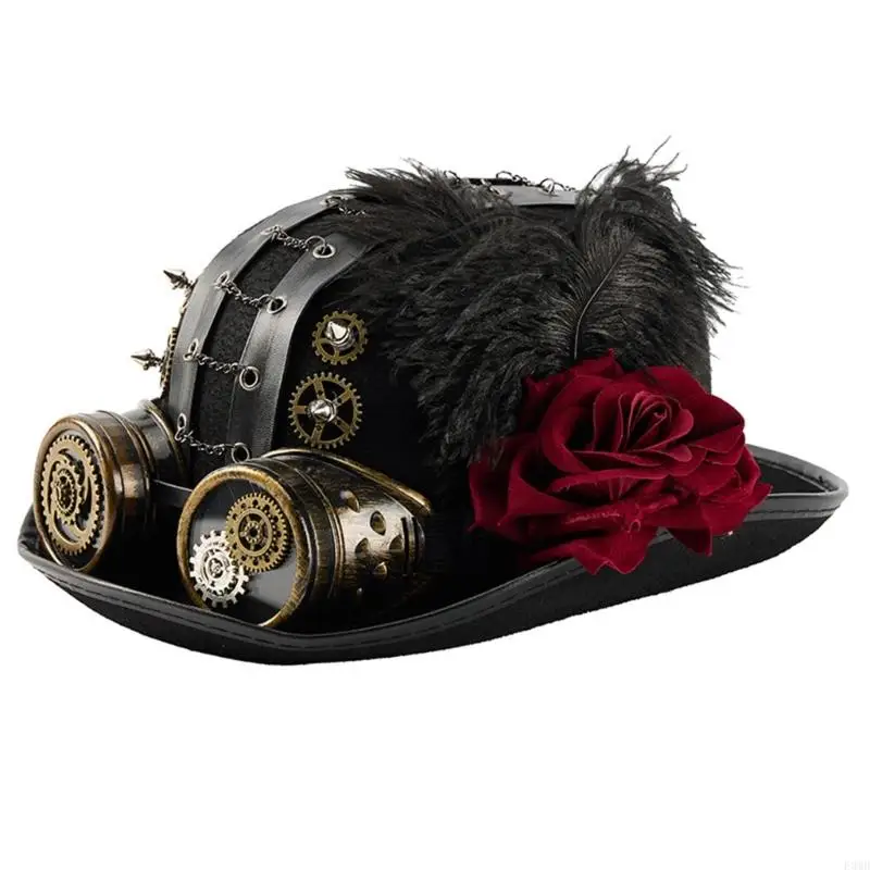 Chapeau Melon SteampunkNoir avec Goggles