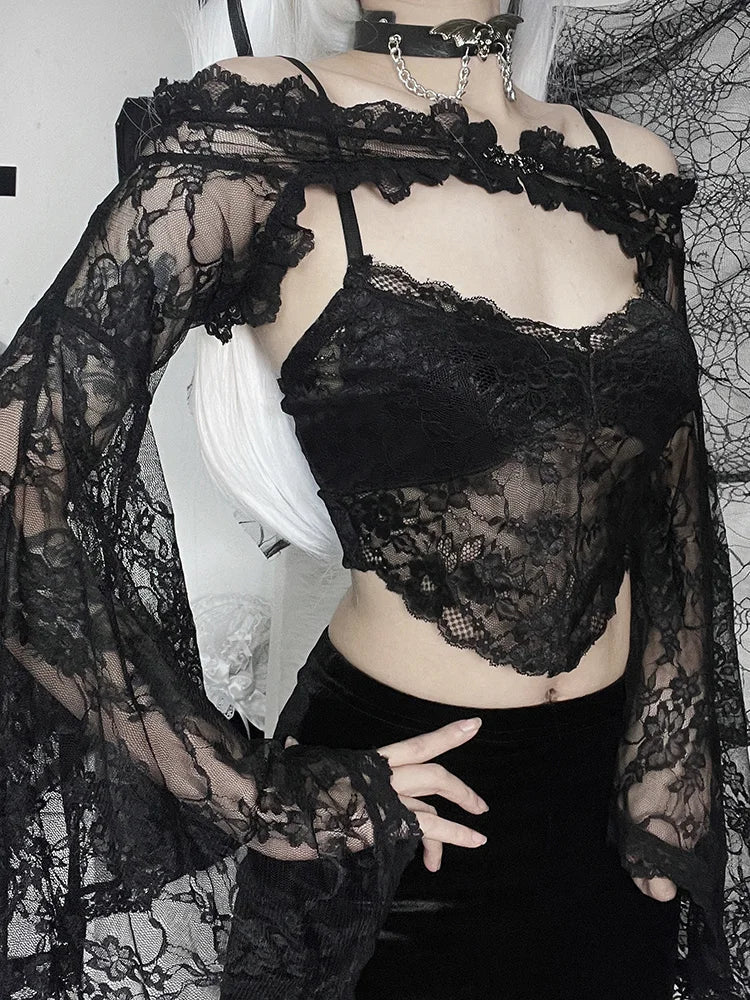 Top Gothique Pour Femme Dentelle – Image 3