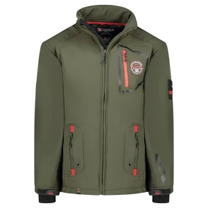 Canadian Peak TACIBEAK Homme - Veste Softshell Imperméable avec Capuche et Poches Zip Kaki