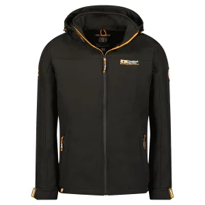 Canadian Peak TAKENEAK Homme - Veste Softshell Imperméable avec Capuche et Poches Zippées Noir