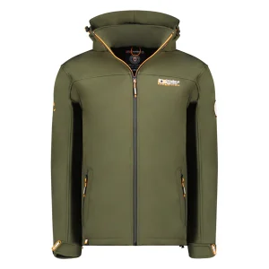 Canadian Peak TAKENEAK Homme - Veste Softshell Imperméable avec Capuche et Poches Zippées Kaki