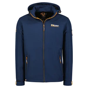 Canadian Peak TAKENEAK Homme - Veste Softshell Imperméable avec Capuche et Poches Zippées Marine