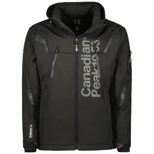 Canadian Peak Talenteak Homme - Veste Softshell Imperméable et Coupe-Vent Resistant Noir