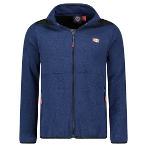 Canadian Peak TICKAELEAK Homme - Polaire Chaude avec Badge, Fermeture Zip et Poches Marine