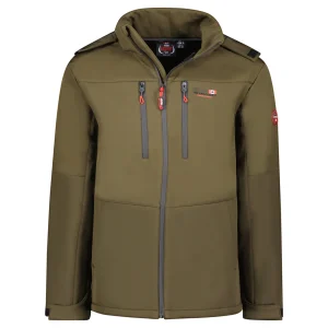 Canadian Peak Timmexeak Homme - Veste Softshell Imperméable Coupe-Vent Résistant Kaki Noir