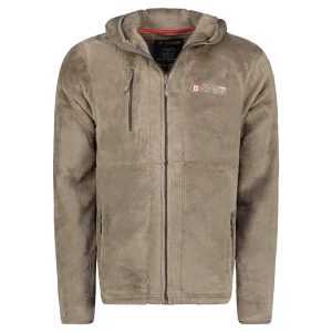 Canadian Peak Uploadeak Hood Homme - Polaire Épaisse Chaude à Zip Hiver Doux TAUPE