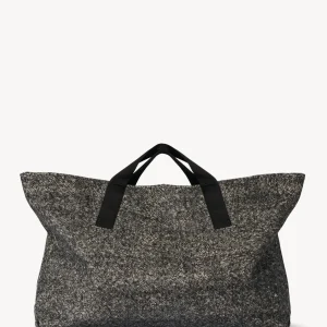 XL Flocked Tote Bag in Cotton and Silk