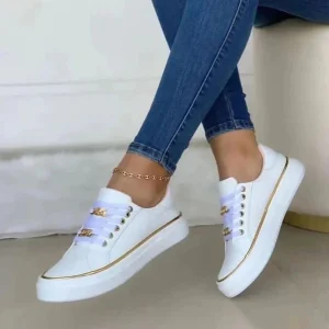Isabelle - Baskets Accent Doré Élégant Femme