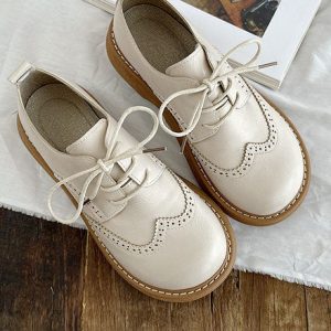 Léa - Chaussures Oxford Bout Carré Large Femme