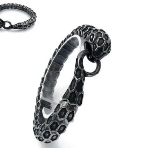 Bracelet gothique morsure de serpent acier inoxydable