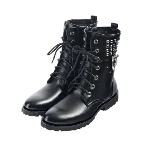 Black Combat Boots Steampunk