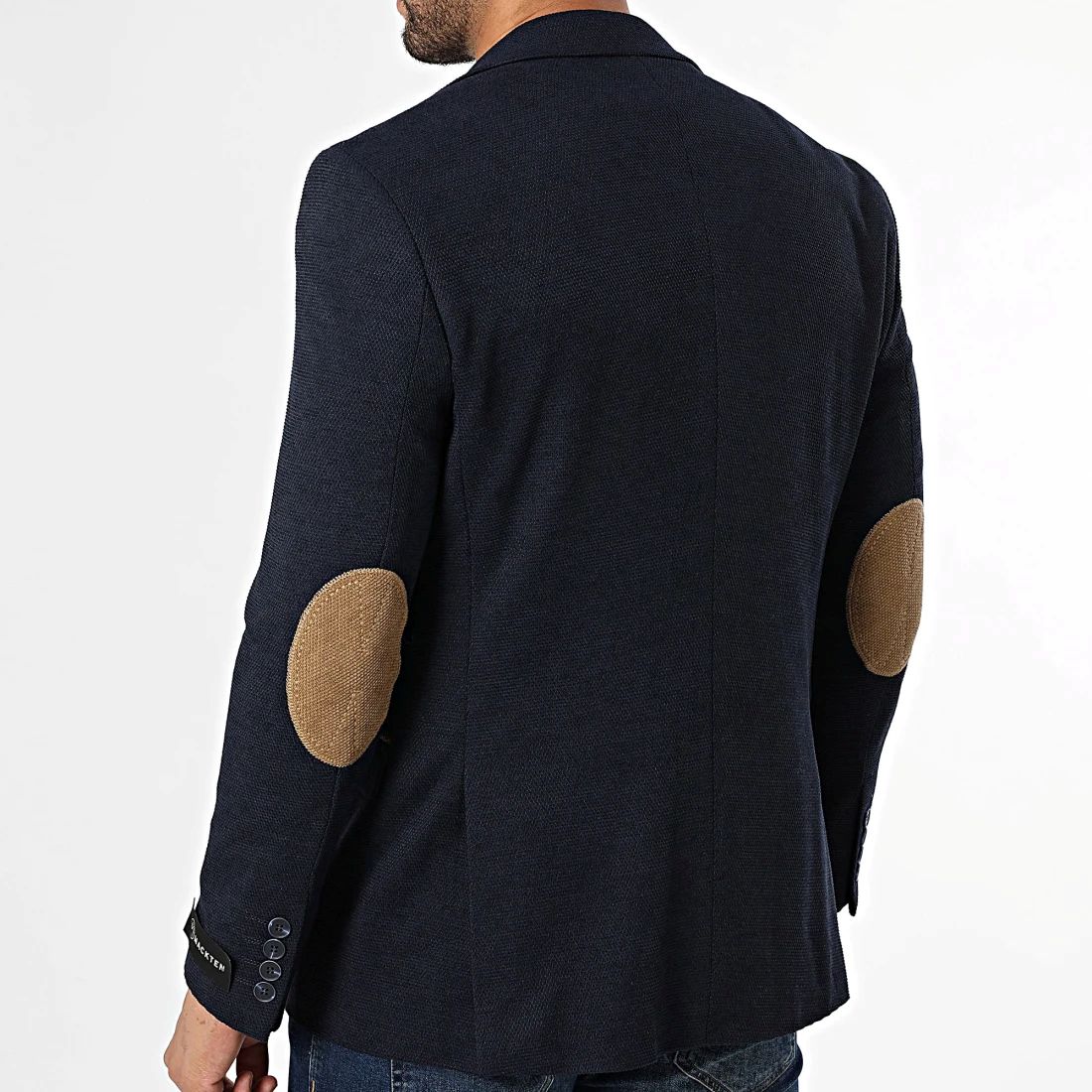 Blazer homme marine contraste – Image 3