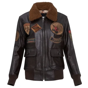 Blouson Aviateur Femme Cuir Marron