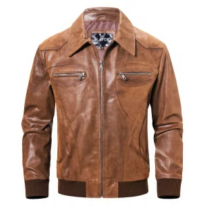 Blouson Aviateur Cuir Marron
