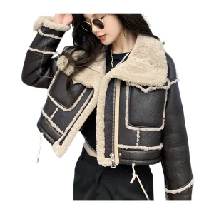 Blouson Aviateur Peau Lainée Femme