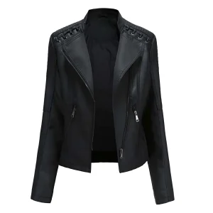 Blouson Pilote Simili Cuir Femme