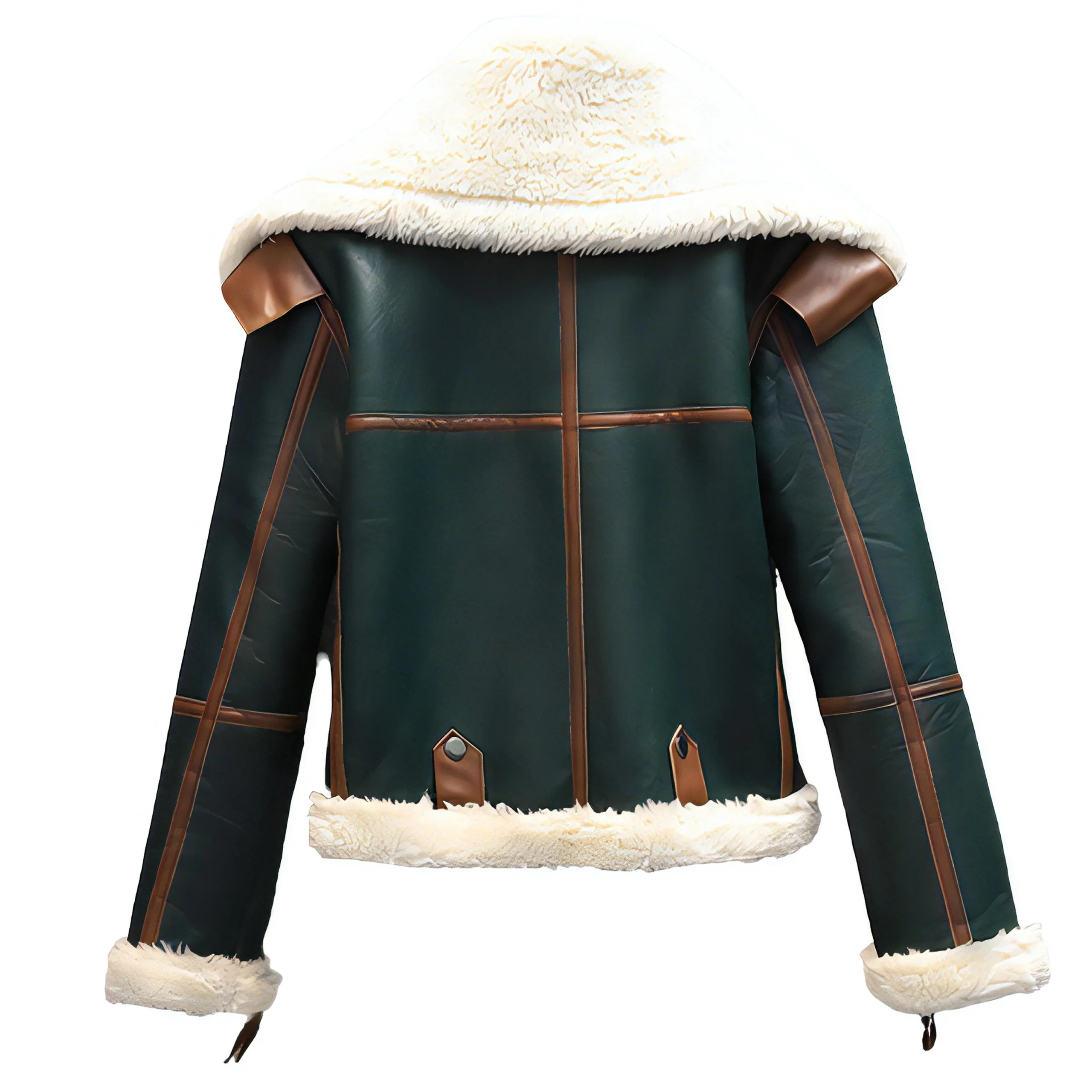 Blouson Aviateur Femme Vert – Image 3