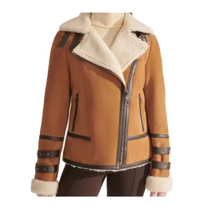 Bombardier Femme Camel Cuir