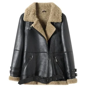 Bombardier Femme Cuir Mouton