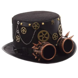 Chapeau Steampunk Gear And Goggles