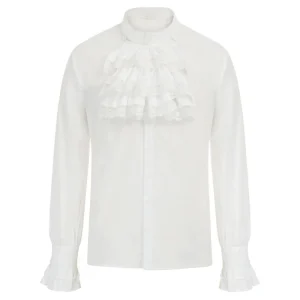 Chemise À Jabot Blanche Pour Homme