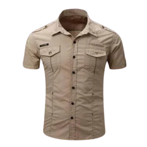 Chemise Militaire Beige Homme