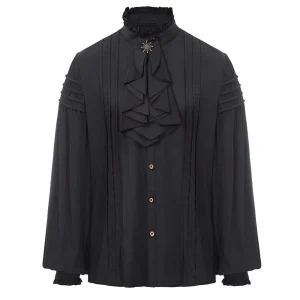 Chemise Jabot Noire