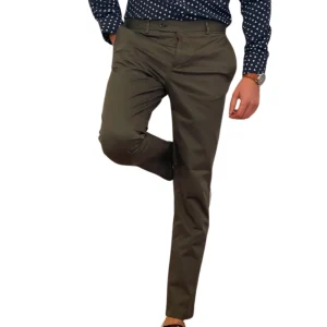 Pantalon Chino Slim Habillé Kaki