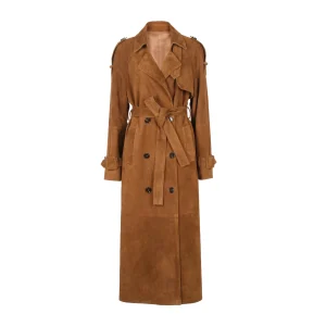 Manteau Aviateur Daim Marron Femme