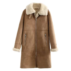 Manteau Suédine Fourrure Femme