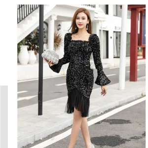 Robe Charleston Manches Longues