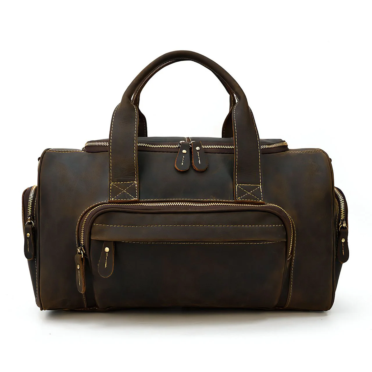 Sac Week End Cuir Marron – Image 8