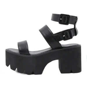 Botte à plateforme femme noir