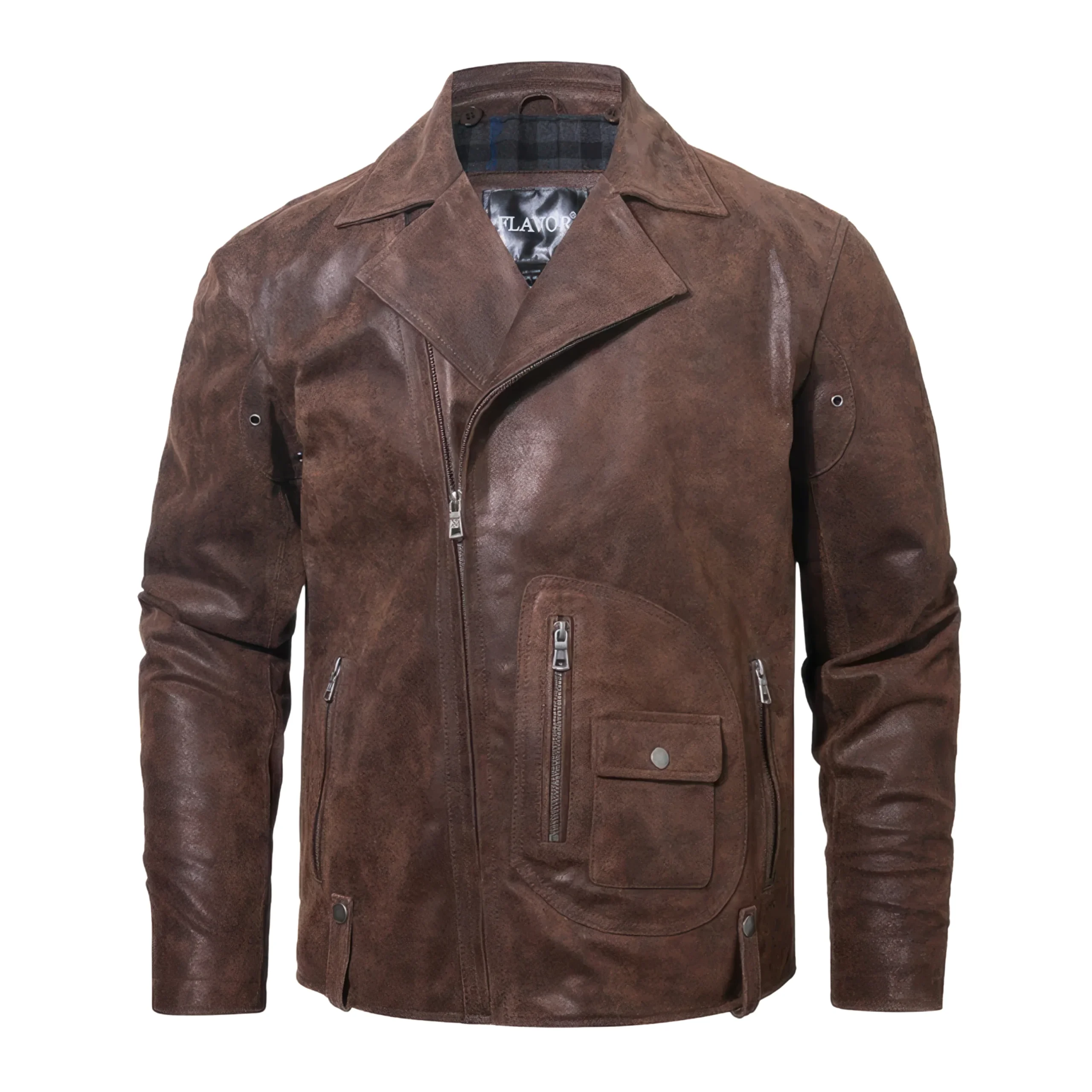 Veste Aviateur Cuir Marron Homme – Image 3